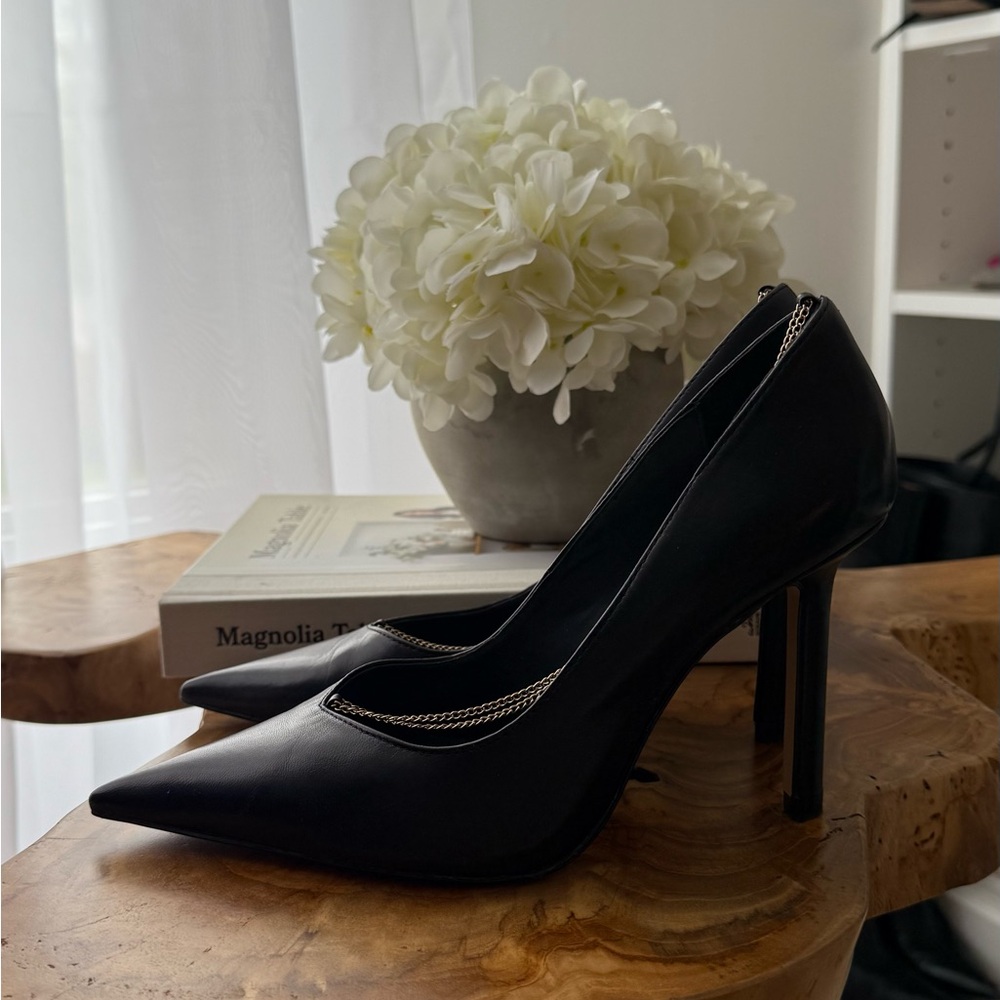 Zara Black Pointed Toe Stiletto Heels - Picture 3 of 4